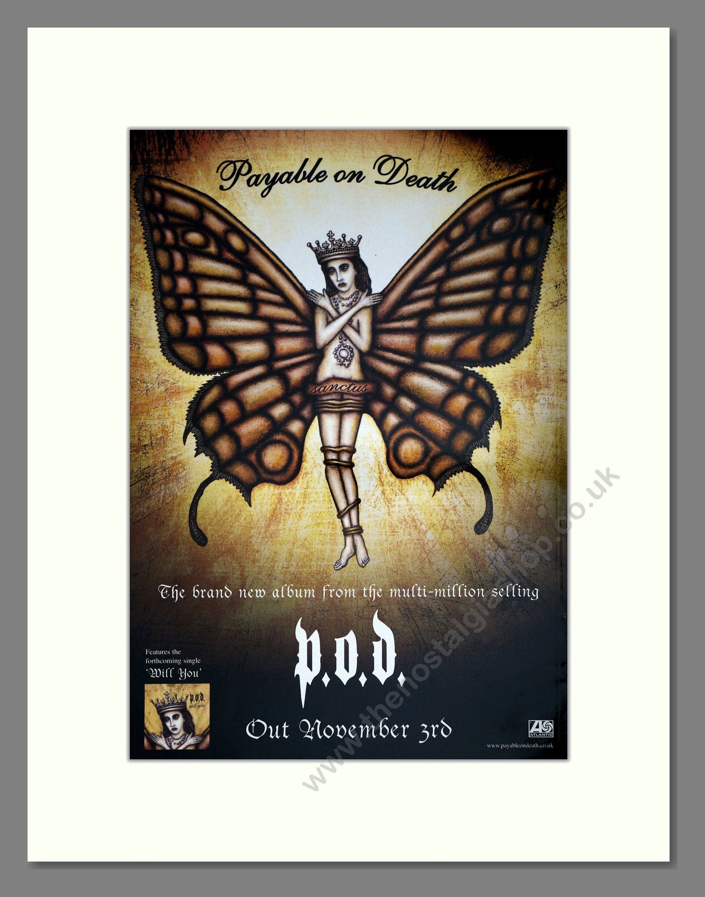 P.O.D. - Payable On Death. Vintage Advert 2003 (ref AD63460)