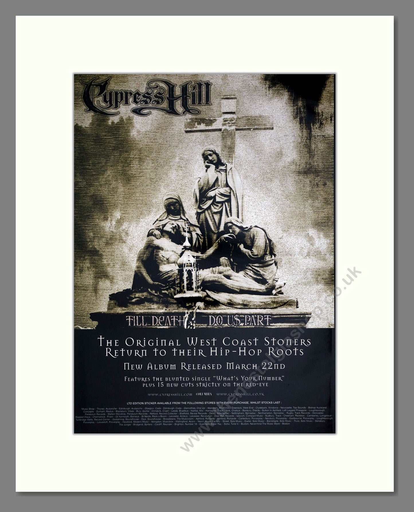 Cypress Hill - Til Death Do Us Part. Vintage Advert 2004 (ref AD63465)