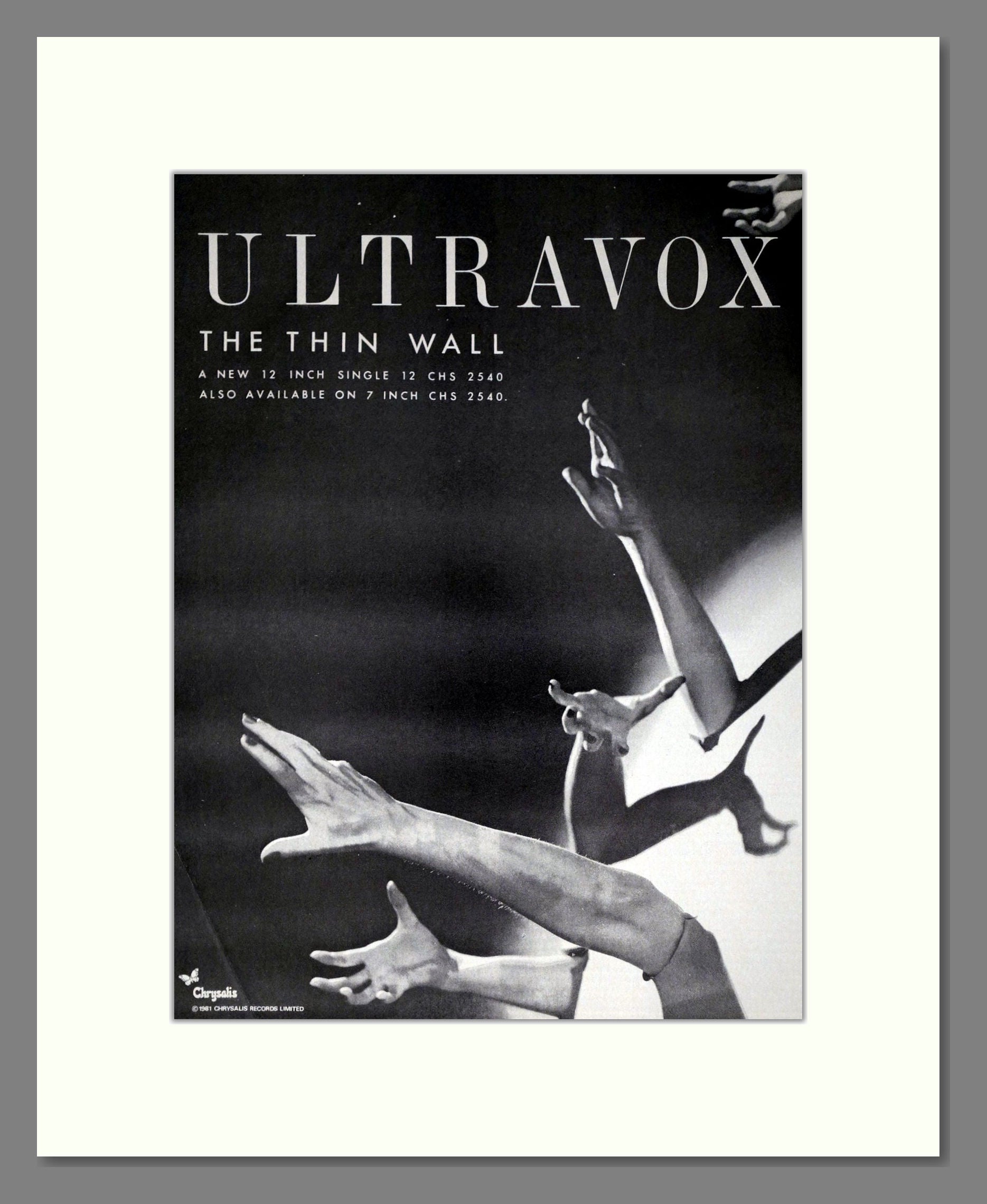 Ultravox - The Thin Wall. Vintage Advert 1981 (ref AD63501)