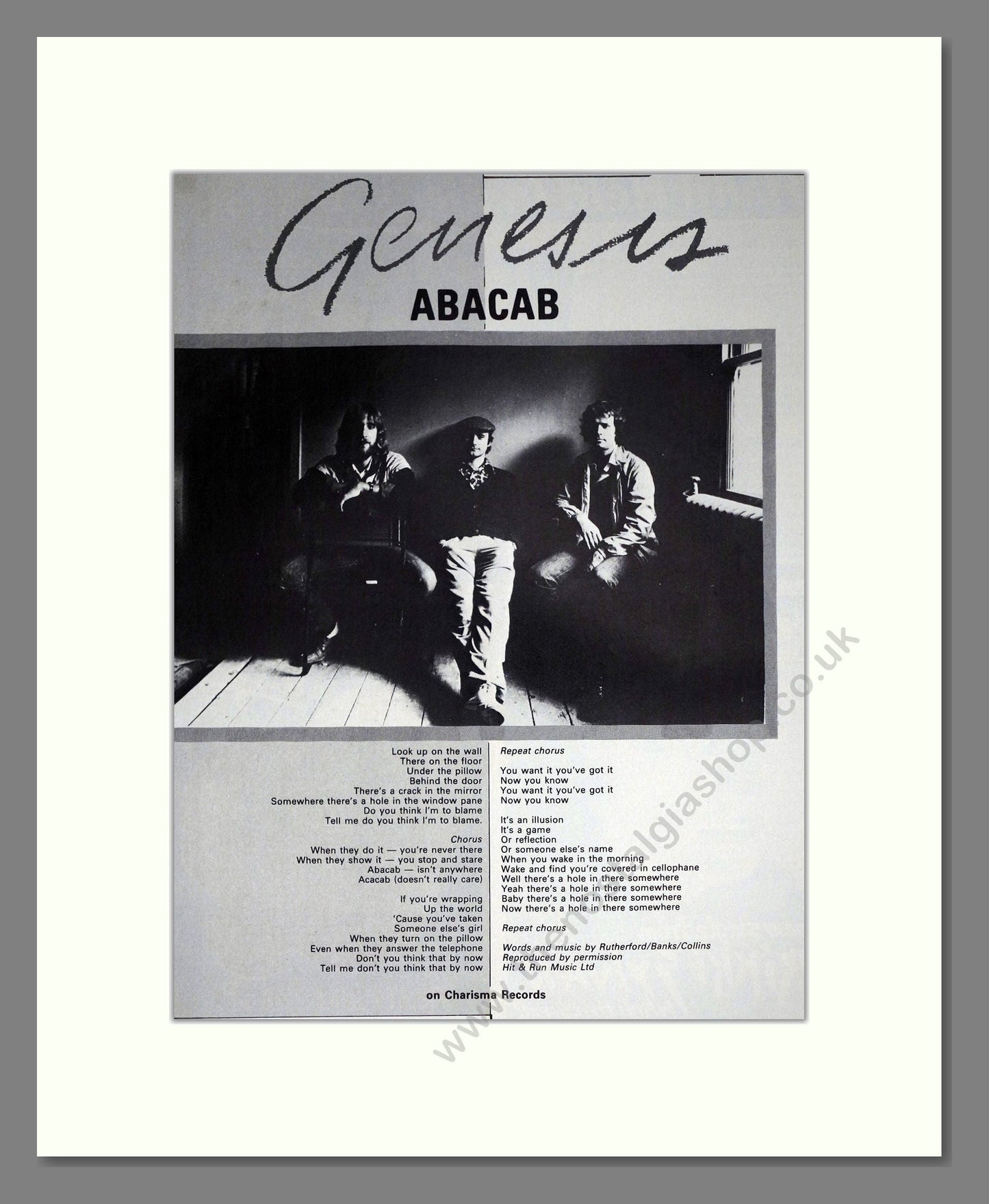 Genesis - Abacab. Vintage Advert 1981 (ref AD63503)