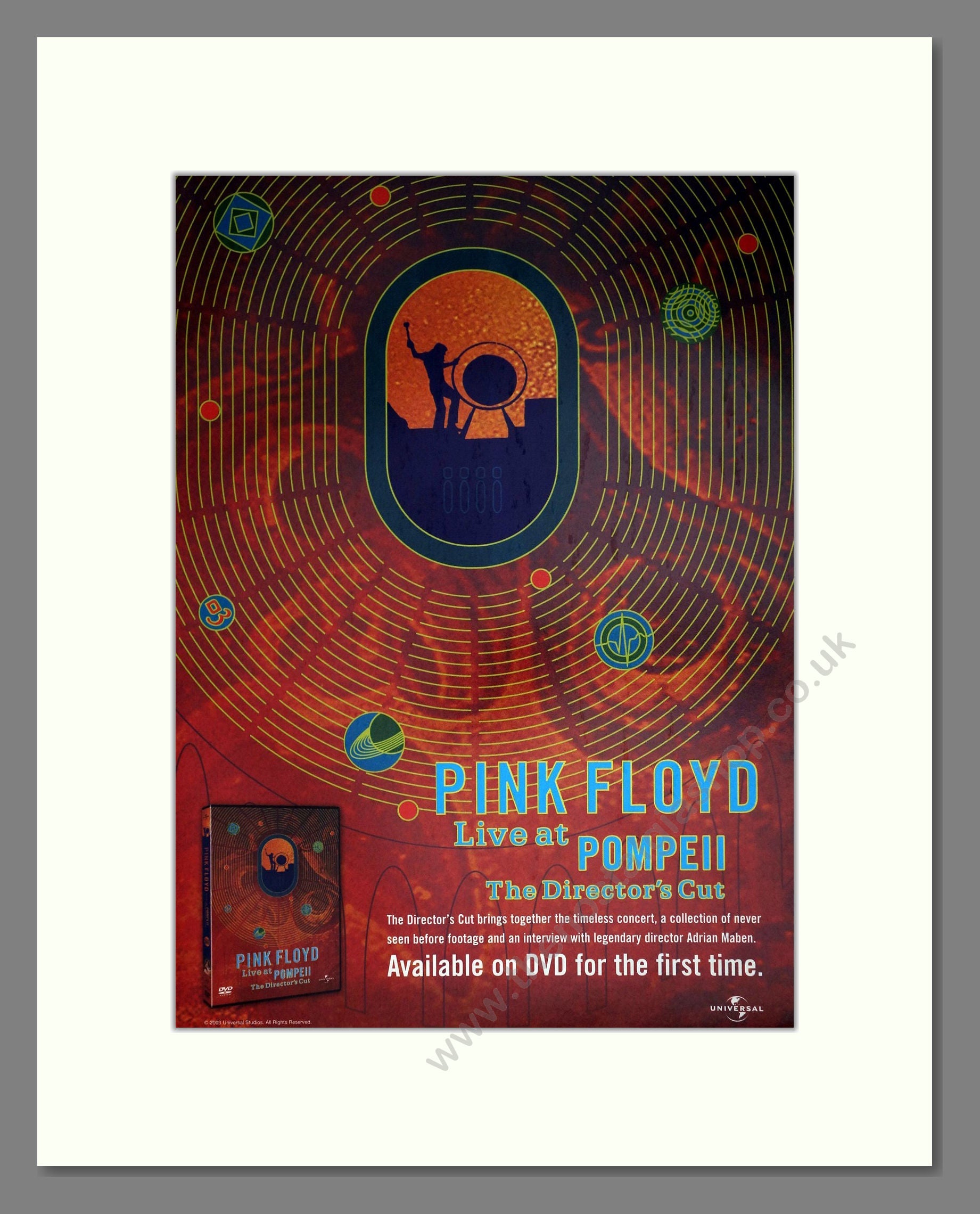 Pink Floyd - Live At Pompeii. Vintage Advert 2003 (ref AD63522)