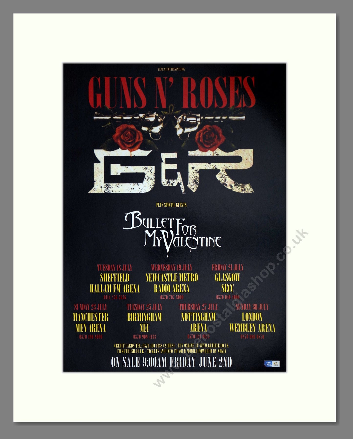 Guns n Roses - UK Tour. Vintage Advert 2006 (ref AD63533)