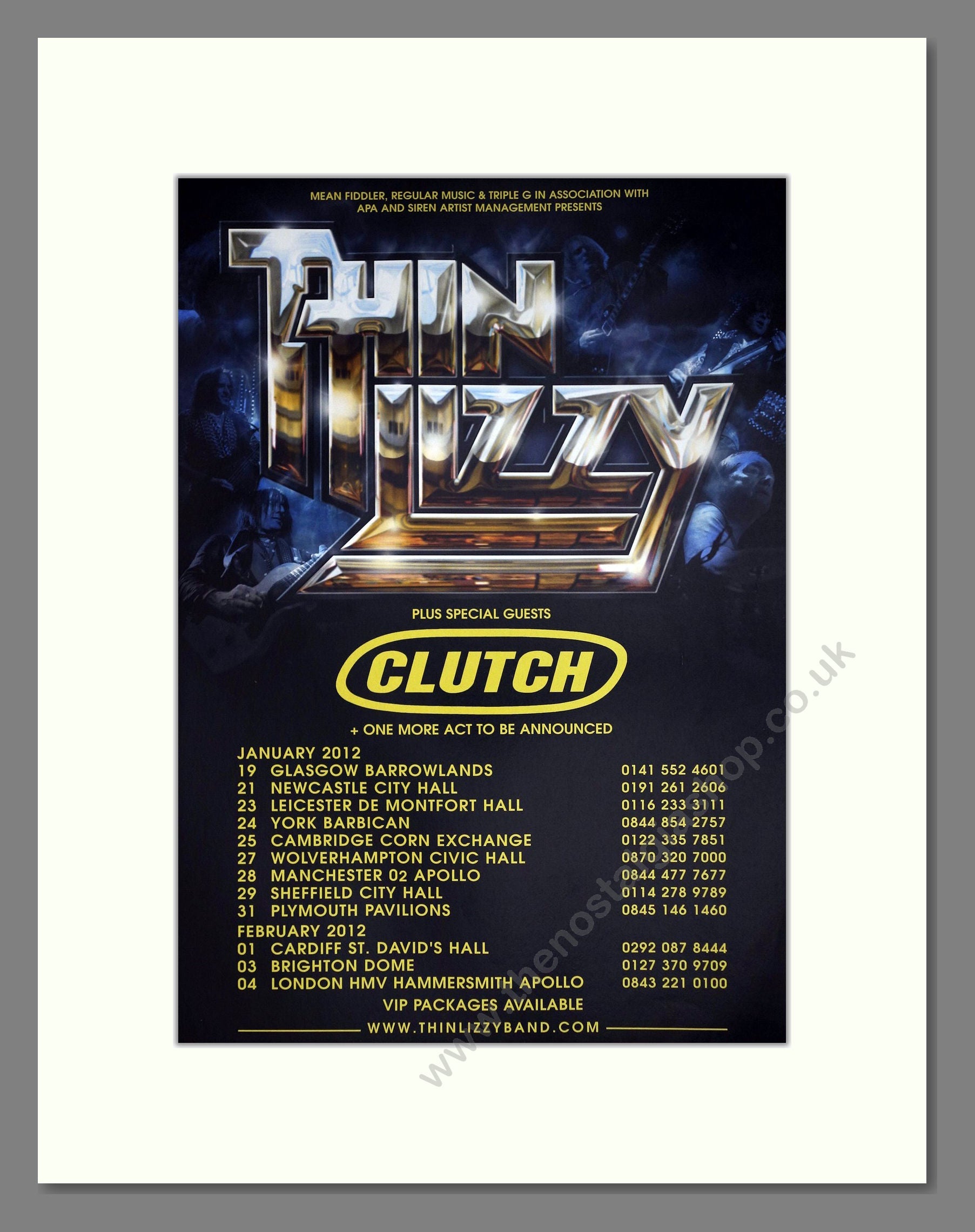 Thin Lizzy - UK Tour. Vintage Advert 2012 (ref AD63541)