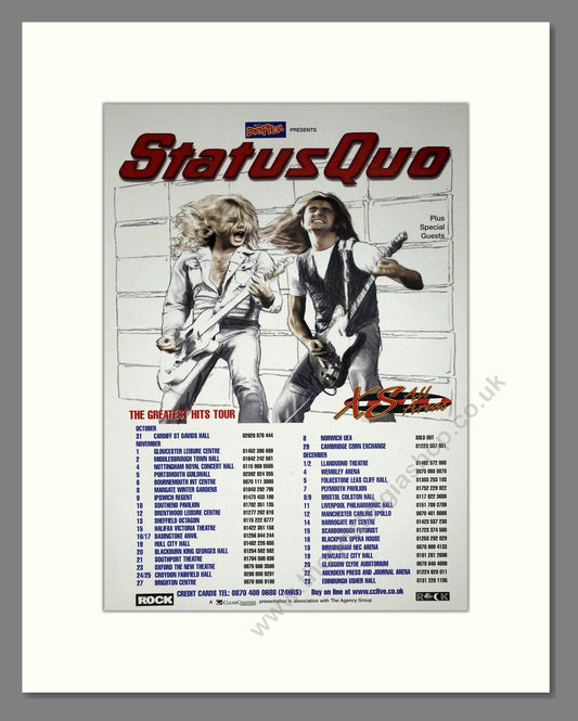 Status Quo - Greatest Hits UK Tour. Vintage Advert 2004 (ref AD63548)