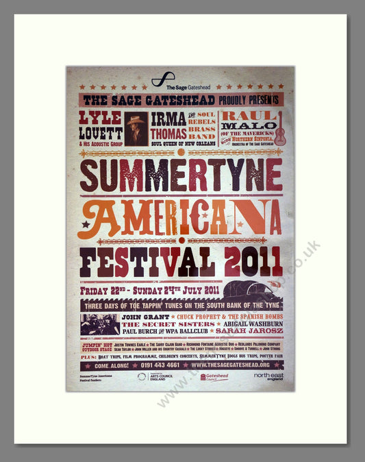 Summertyne Americana Festival - Line Up. Vintage Advert 2011 (ref AD63557)