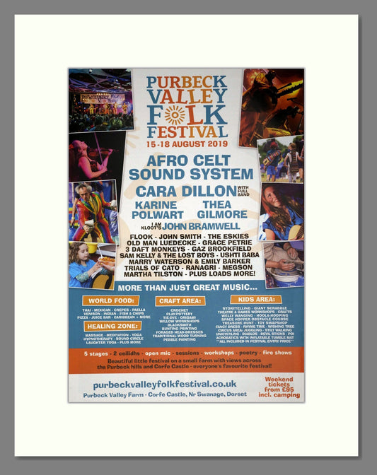 Purbeck Valley Folk Festival - Line Up. Vintage Advert 2019 (ref AD63568)