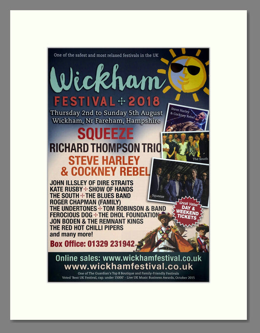 Wickham Festival - Line Up. Vintage Advert 2018 (ref AD63573)