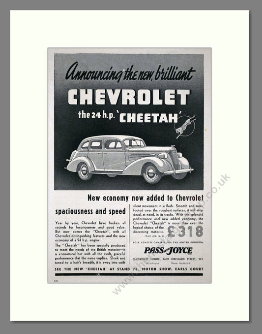 Chevrolet - Cheetah. Vintage Advert 1937 (ref AD63593)