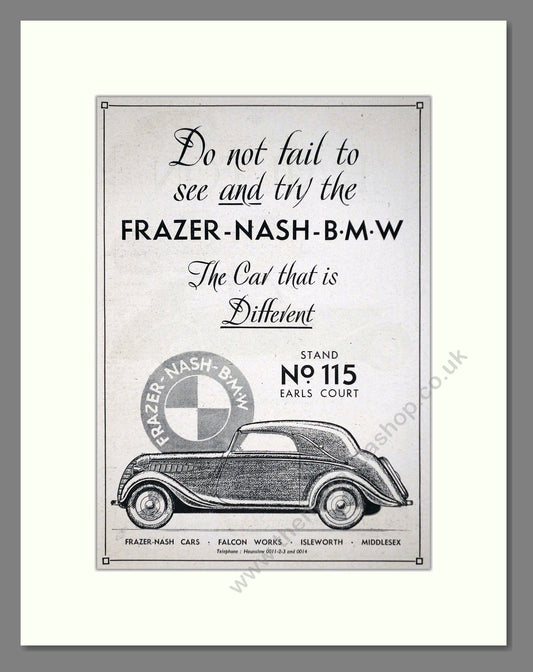 BMW - Frazer Nash BMW. Vintage Advert 1937 (ref AD63602)