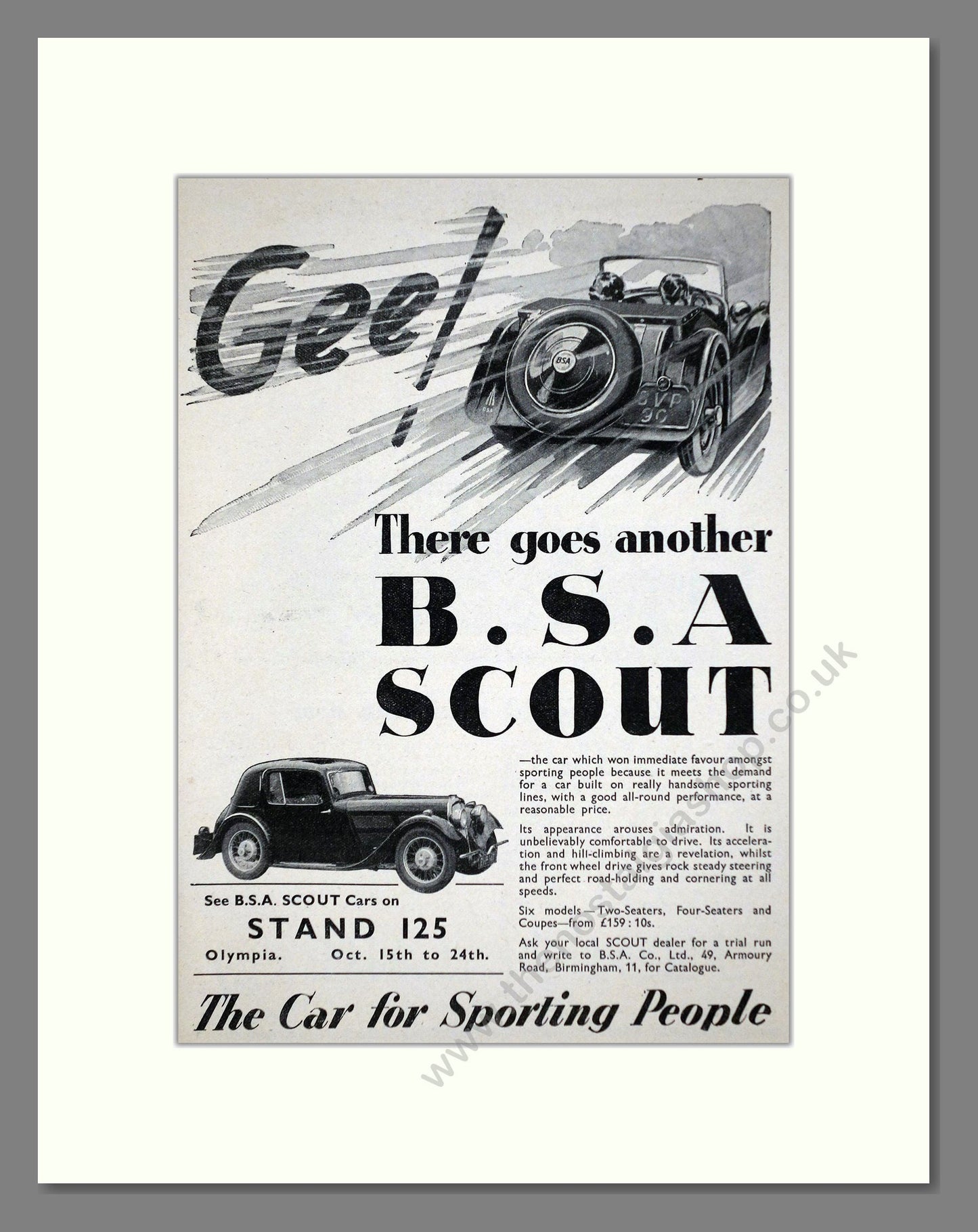 BSA - Scout. Vintage Advert 1936 (ref AD63618)