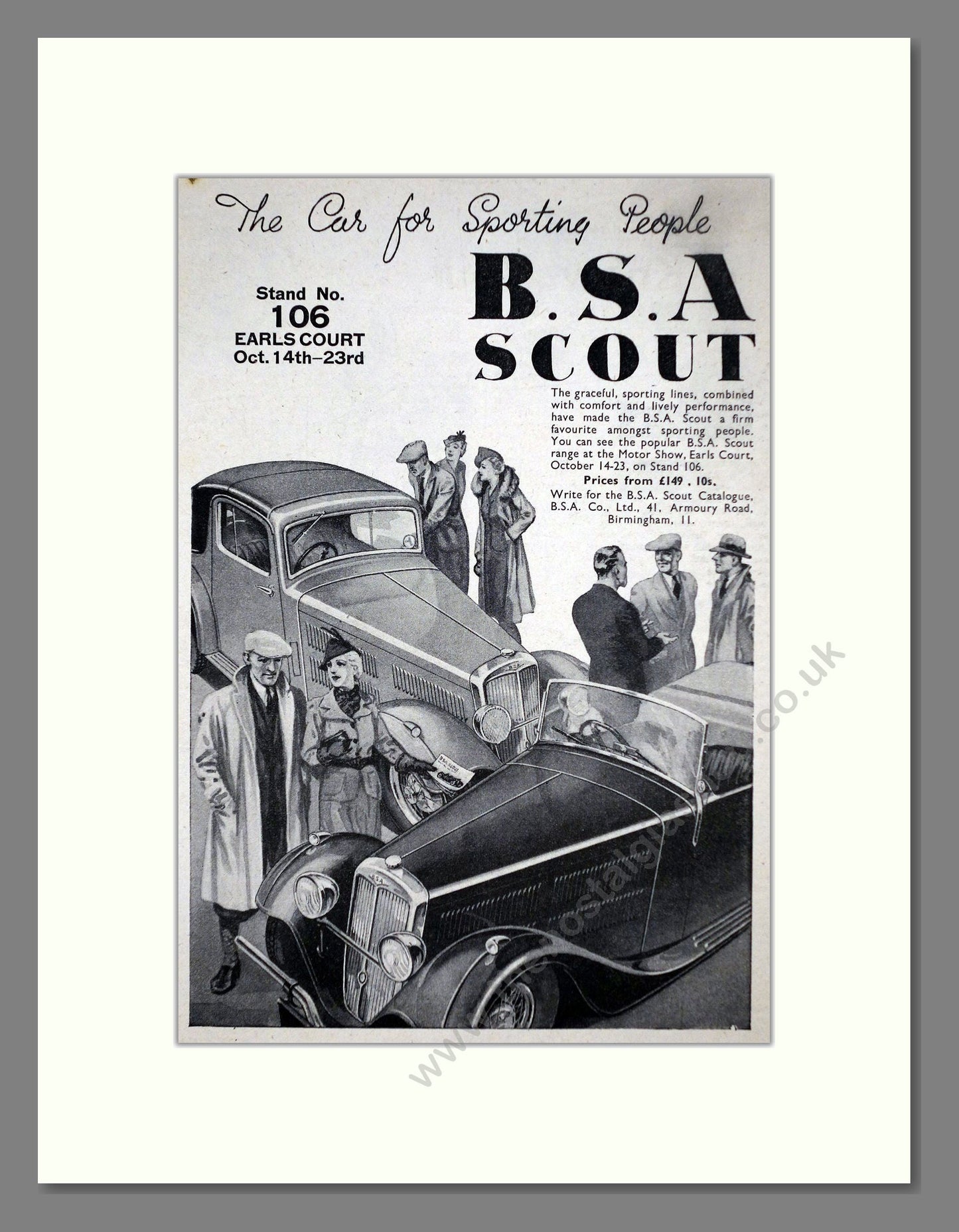 BSA - Scout. Vintage Advert 1937 (ref AD63619)