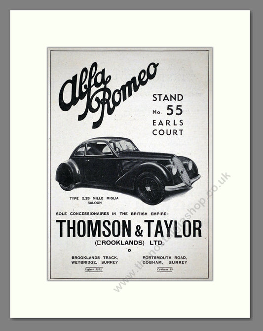 Alfa Romeo - Mille Miglia Saloon. Vintage Advert 1937 (ref AD63630)