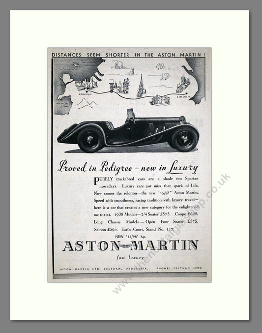 Aston Martin - 15/98. Vintage Advert 1937 (ref AD63633)