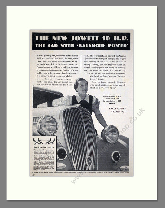 Jowett - New 10 HP. Vintage Advert 1937 (ref AD63670)