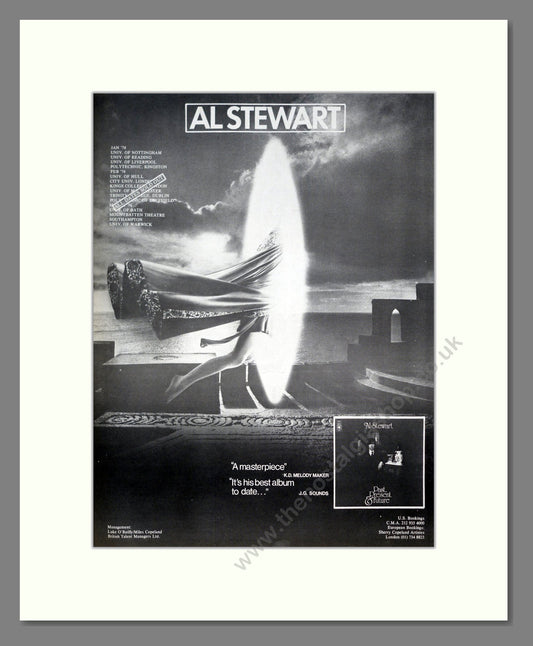 Al Stewart - UK Tour. Vintage Advert 1974 (ref AD20242)