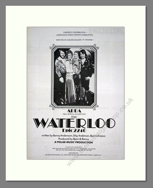 Abba - Waterloo. Vintage Advert 1974 (ref AD20249)