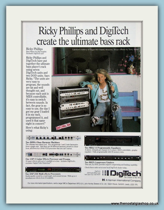 Ricky Phillips Digitech Bass Rack Original Advert 1990's (ref AD2705)