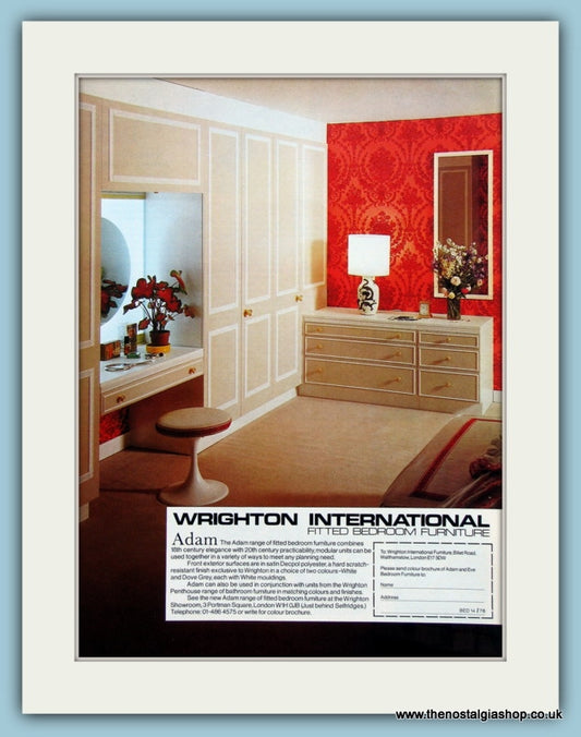 Wrighton Bedroom Furniture Original Advert 1976 (ref AD2383)