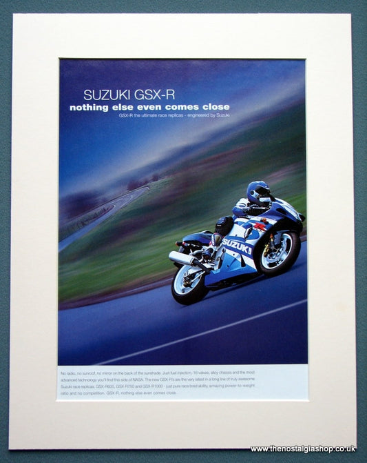 Suzuki GSX-R Motorcycle. Original advert 2001 (ref AD1227)