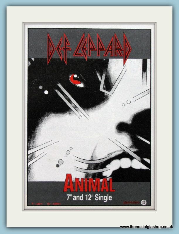 Def Leppard Animal 1987 Original Advert (ref AD4465)