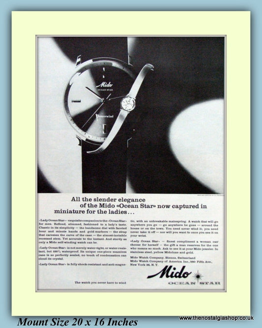 Mido Ocean Star Watches Original Advert 1962 (ref AD9388)