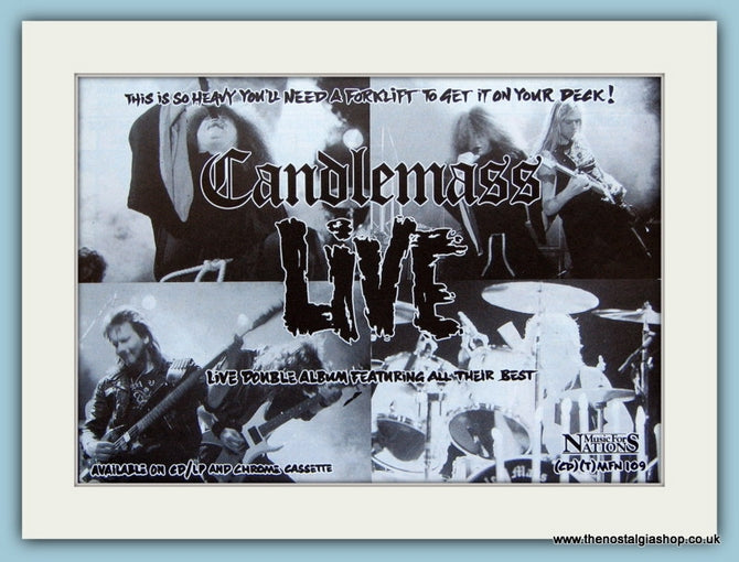 Candlemass Live Album Original Advert 1990 (ref AD4135)