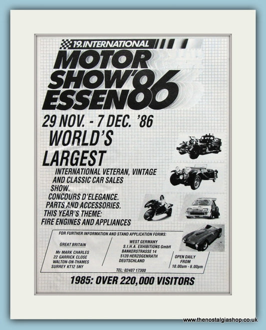 Essen Motor Show 1986. Original Advert. (ref AD2010)