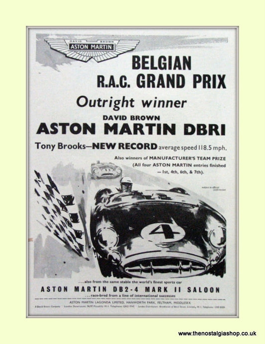 Aston Martin DB 2 Mark II Saloon Grand Prix Original Advert 1957 (ref AD6761)