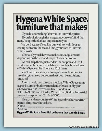 Hygena Fitted Bedroom. Original Advert 1976 (ref AD2404)