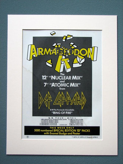 Def Leppard Set of 4 Original Adverts1988 (ref AD867)