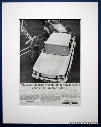 Triumph Vitesse Set of 2 Original adverts 1964 & 1967. (ref AD1345)