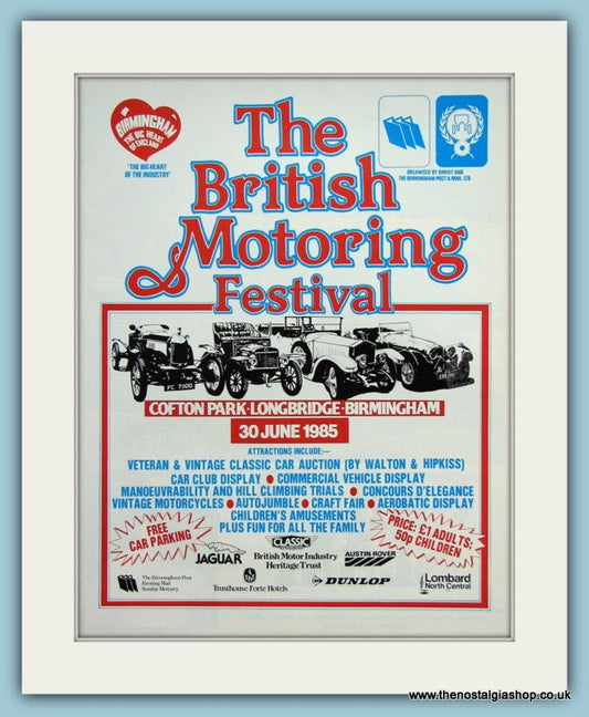 British Motoring Festival, Crofton Park. Original Advert 1985 (ref AD2002)