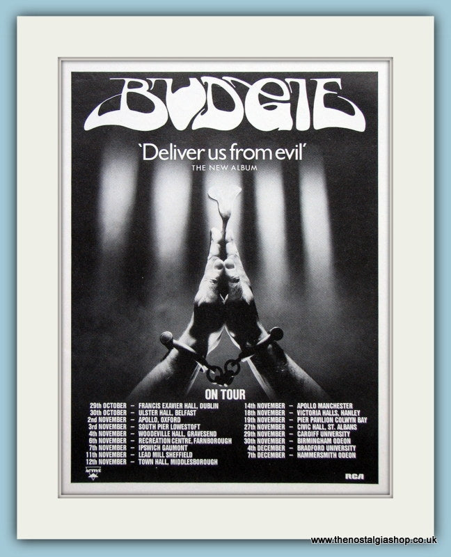 Budgie Deliver Us From Evil Tour Dates Original Music Advert 1982 (ref AD3542)