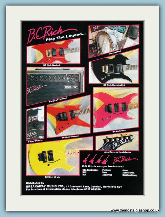 B.C. Rich Guitars. Original Advert 1991 (ref AD2215)