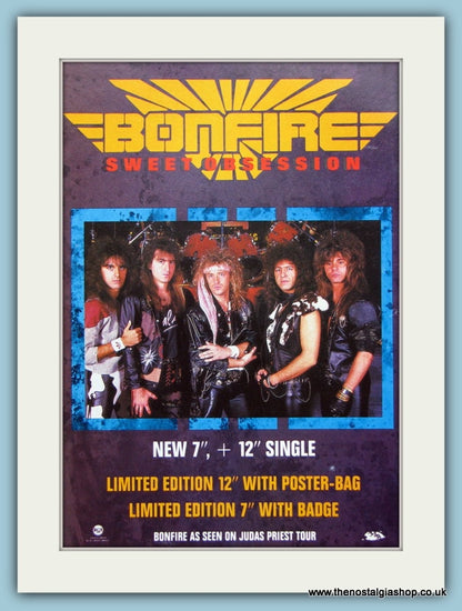 Bonfire Sweet Obsession & Fire Works Set Of 2 Original Music Adverts 1988 (ref AD3539)