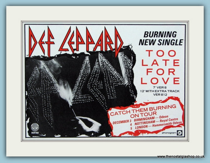 Def Leppard Set Of 3 Original Adverts 1983/84 & 93(ref AD4456)