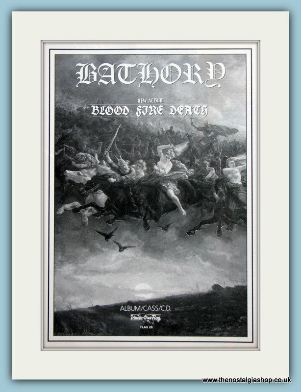 Bathory Blood Fire Death Original Music Advert 1988 (ref AD3467)