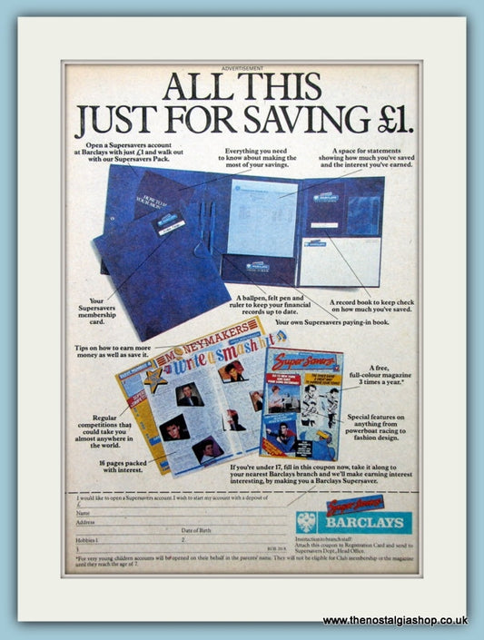 Barclays Supersavers Pack Original Advert 1983 (ref AD2605)