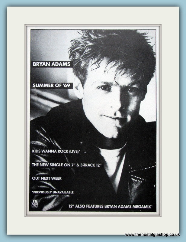 Bryan Adams Summer Of '69 Original Music Advert 1985 (ref AD3488)