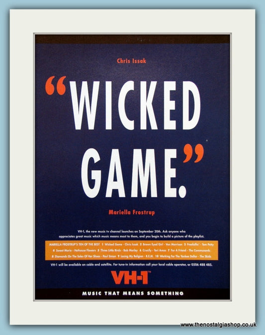 Chris Issak Wicked Game on VH-1 Original Advert 1994 (ref AD3772)