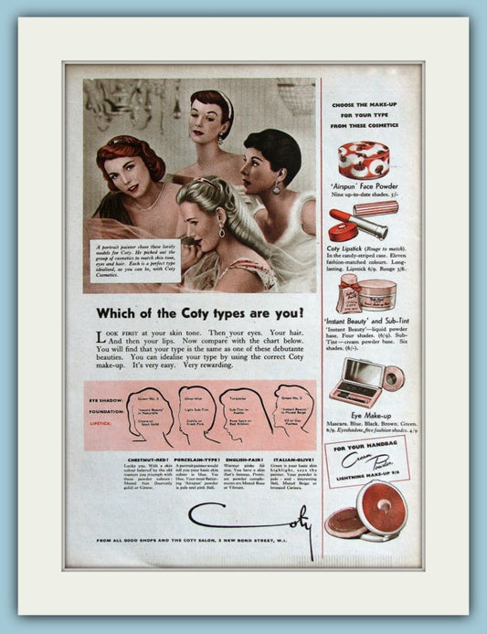 Coty Make Up Original Advert 1955 (ref AD3729)