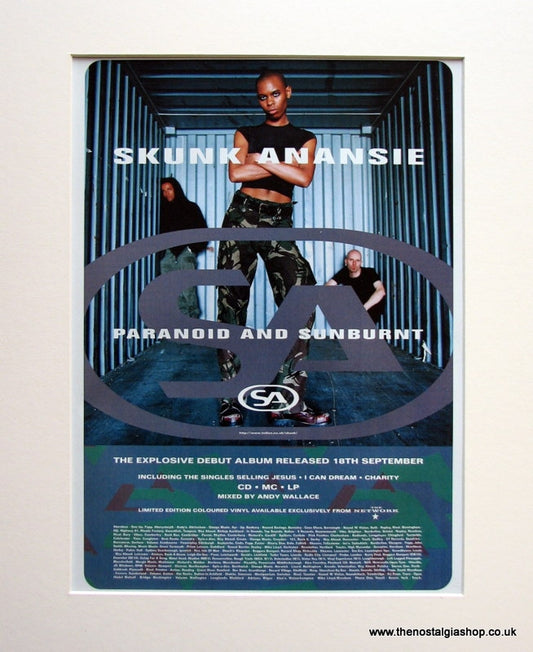 Skunk Anansie Paranoid And Sunburnt 1995 Original Advert (ref AD935)