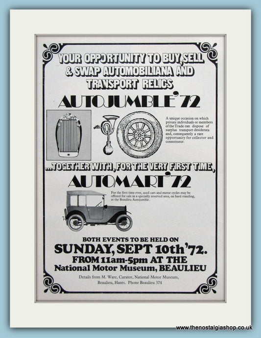 Beaulieu Autojumble Event 1972. Original Advert. (ref AD2004)