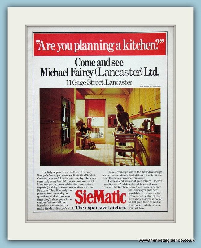 Siematic Kitchens. Original Advert 1975 (ref AD2805)