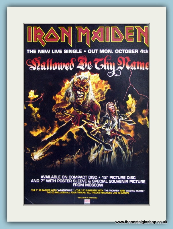 Iron Maiden - Hallowed Be Thy Name 1993 Original Advert (ref AD2936)