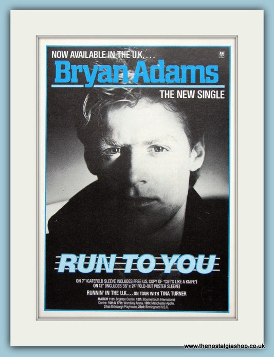 Bryan Adams Run To You Original Music Advert 1985 (ref AD3489).