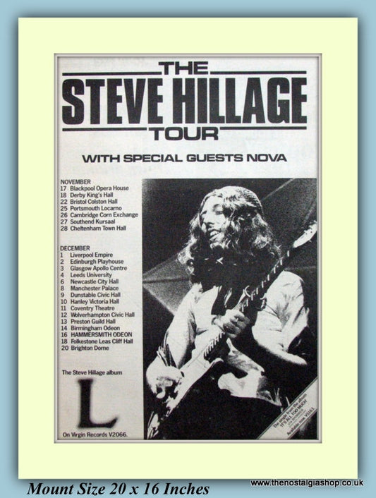 Steve Hillage Tour Guests Nova Original Advert 1976 (ref AD9295)