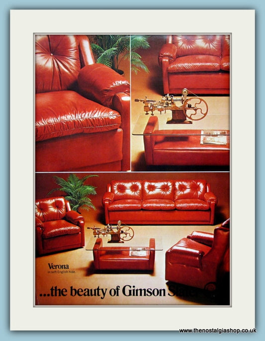 Gimson Slater Furniture. Set of 2 Original Adverts 1975 (ref AD2476)