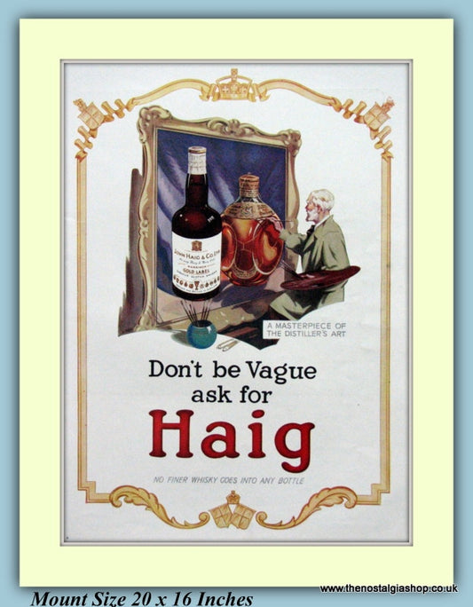 Haig Whisky Original Advert 1937 (ref AD9218)