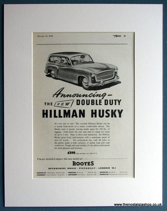 Hillman Husky 1954 Original Advert (ref AD1710)